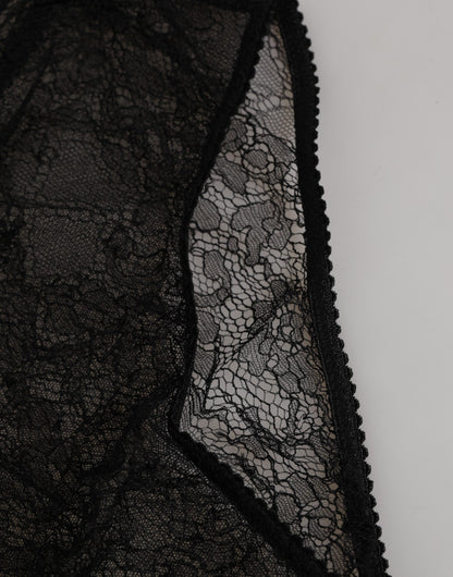 Dolce & Gabbana Black Nylon Stretch High Waist Panty Underwear