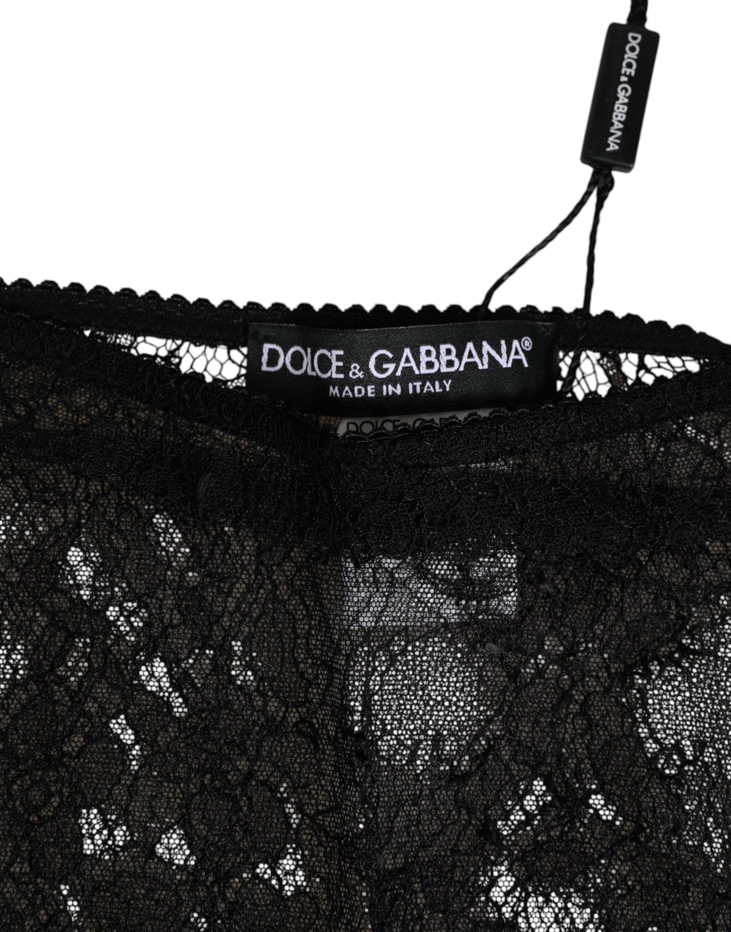 Dolce & Gabbana Black Nylon Stretch High Waist Panty Underwear