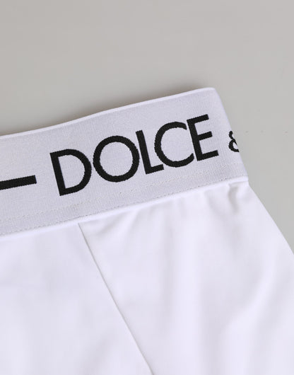 Dolce & Gabbana White Nylon Logo Waistband Coulotte Underwear