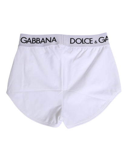 Dolce & Gabbana White Nylon Logo Waistband Shorts Underwear