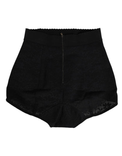 Dolce & Gabbana Black Nylon High Waist Short Panty Underwear