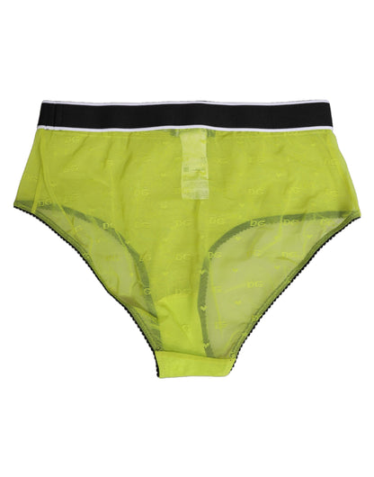 Dolce & Gabbana Green Nylon Logo Waistband Brief Panty Underwear
