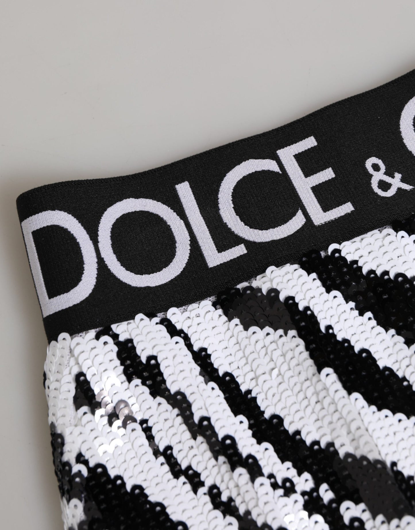 Dolce & Gabbana Black White Stripes High Waist Panty Underwear