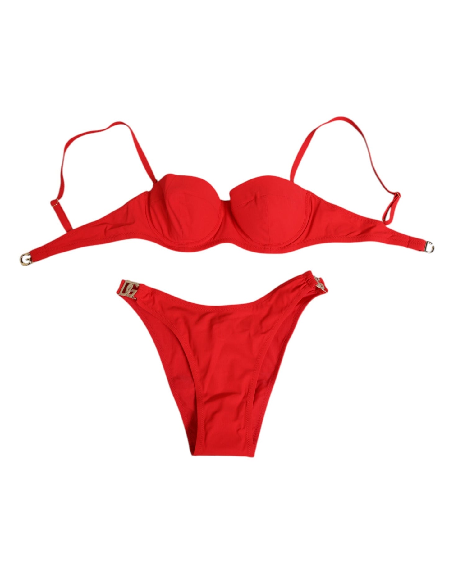 Dolce & Gabbana Red Nylon Swimsuit 2 Piece Top Bottom Swimwear