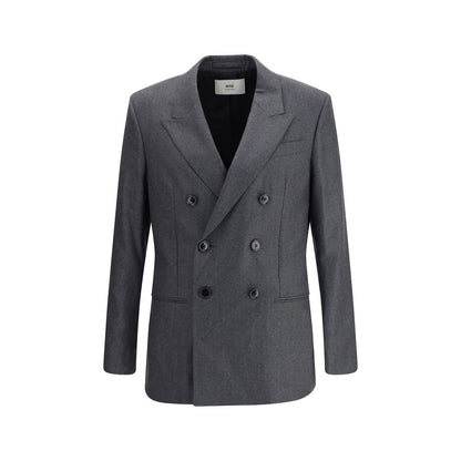 Ami Paris Double-breasted Blazer in Virgin Wool