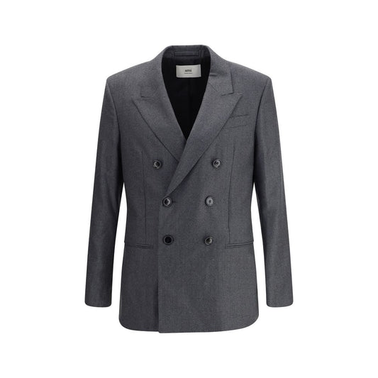 Ami Paris Double-breasted Blazer in Virgin Wool