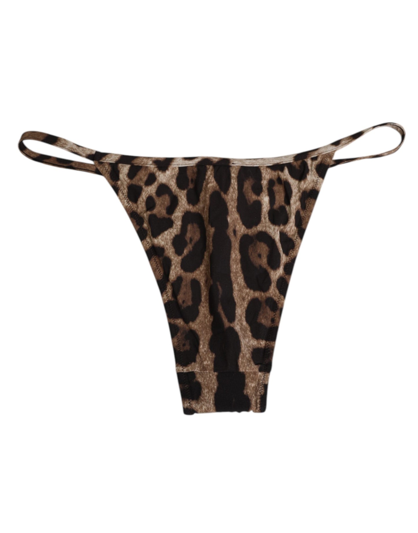 Dolce & Gabbana Brown Leopard Triangle Tanga Panty Underwear