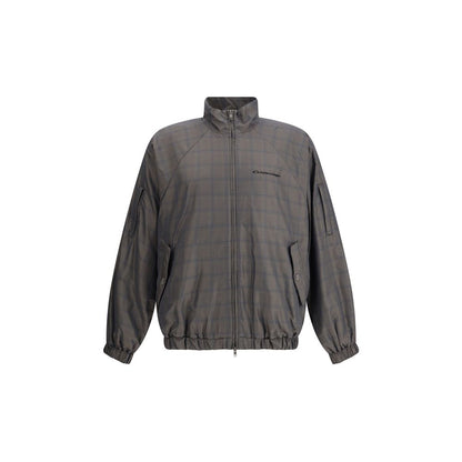 Balenciaga Zipped Jacket with Brown and Blue checked motif