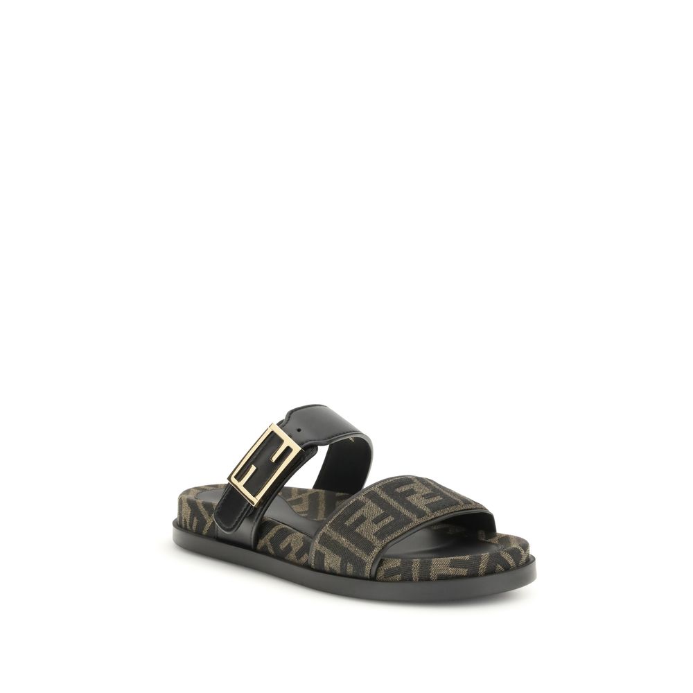 Fendi FF fabric sandal