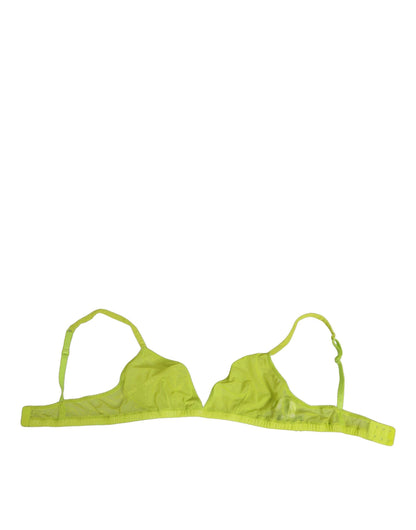 Dolce & Gabbana Yellow Green Nylon Soft Cup Brassiere  Underwear