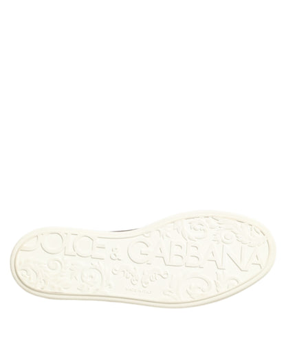 Dolce & Gabbana Black Leather Lace Up Low Top Sneakers Shoes