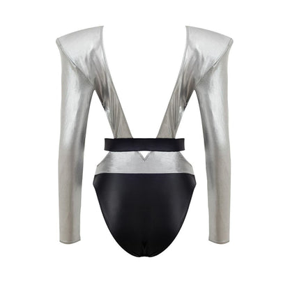 Dolce & Gabbana Gray Viscose One-Piece Swimsuit