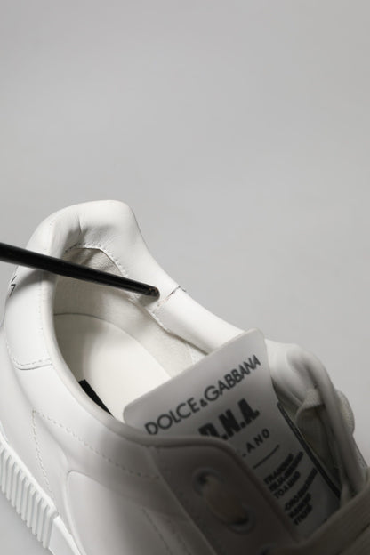 Dolce & Gabbana White Leather MIAMI Low Top Sneakers Shoes