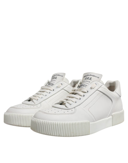 Dolce & Gabbana White Leather MIAMI Low Top Sneakers Shoes