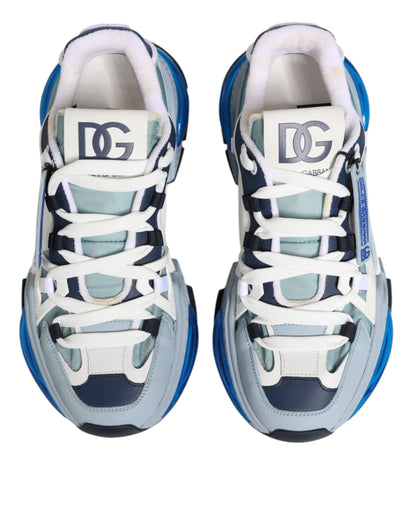Dolce & Gabbana White Blue Nylon Airmaster Sneakers Shoes