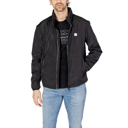 Armani Exchange Black Polyester Jackets & Coat