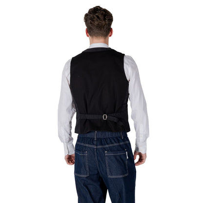 Gianni Lupo Black Cotton Waistcoat