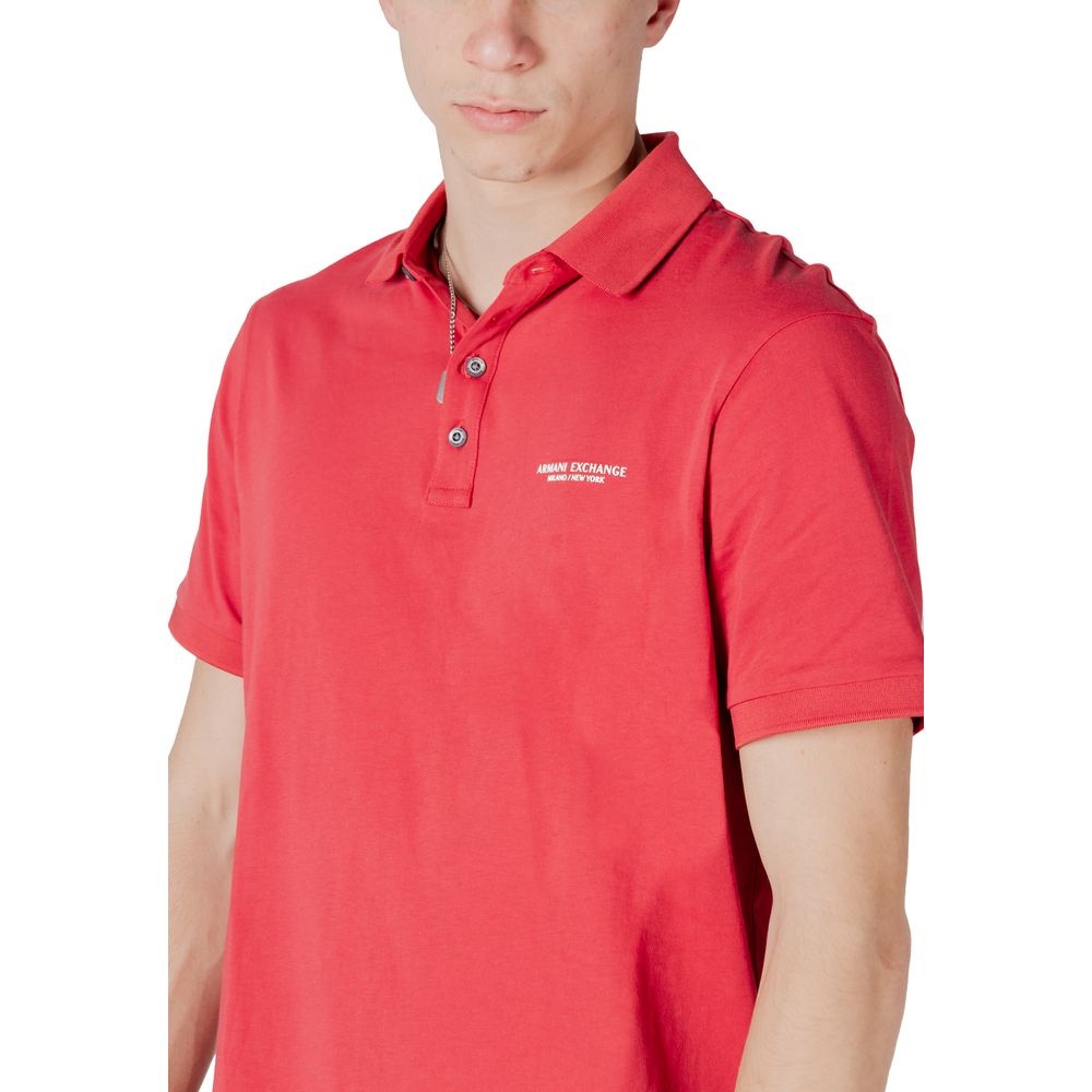 Armani Exchange Red Cotton Polo Shirt