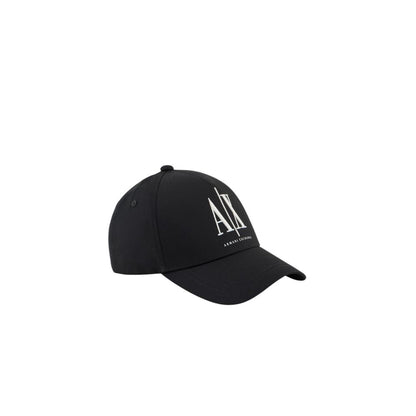 Armani Exchange Black Cotton Caps Baseball Hat
