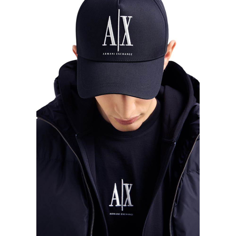 Armani Exchange Blue Cotton Caps Baseball Hat
