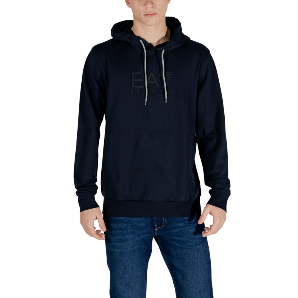 EA7 Emporio Armani Blue Cotton Hoody