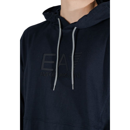 EA7 Emporio Armani Blue Cotton Hoody