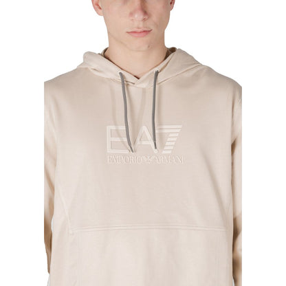 EA7 Emporio Armani Beige Cotton Hoody
