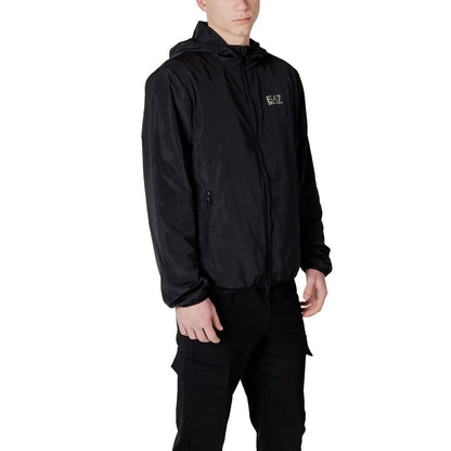 EA7 Emporio Armani Black Polyester Jackets & Coat