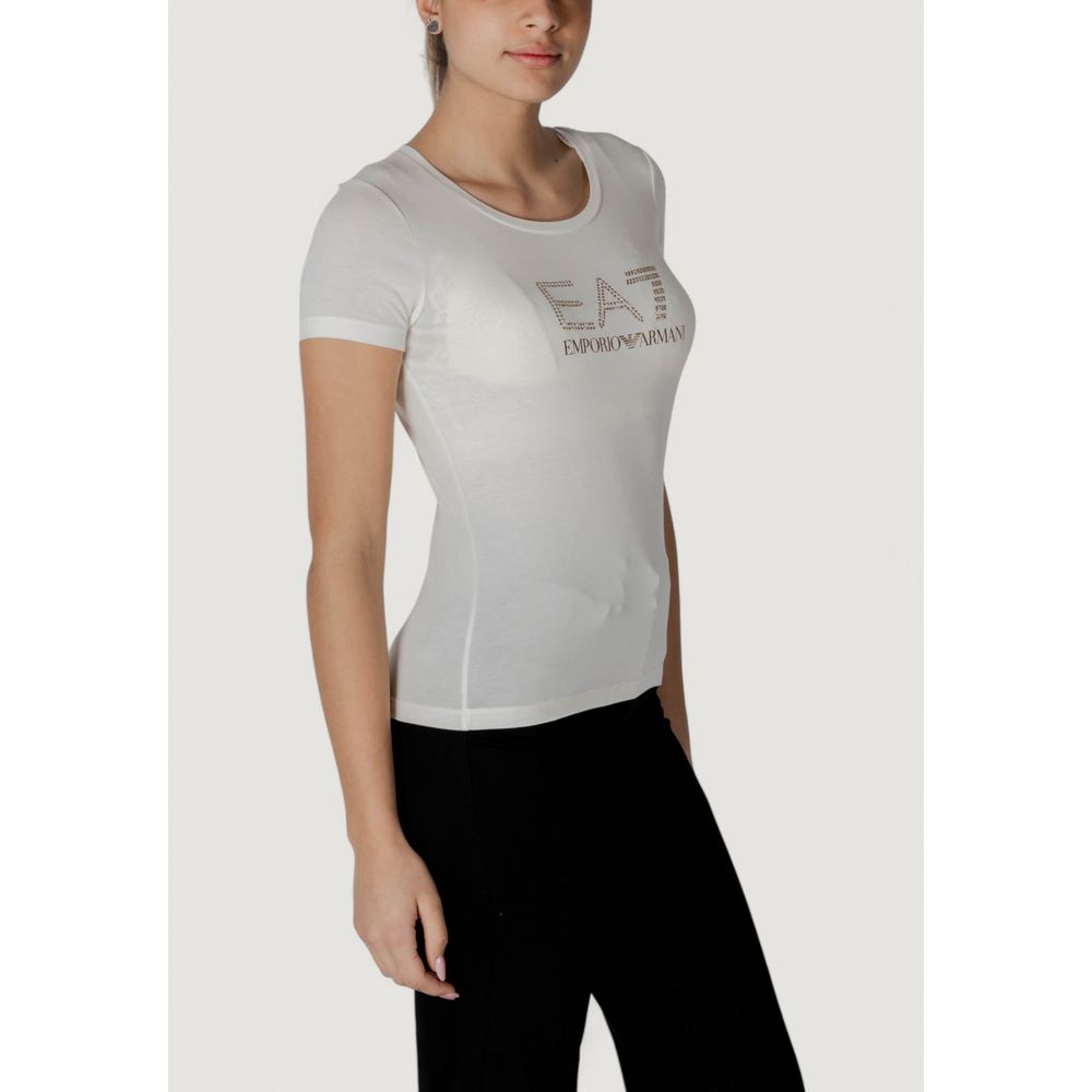 EA7 Emporio Armani Cream Modal T-Shirt