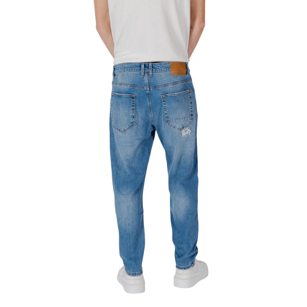 Gianni Lupo Blue Cotton Relaxed Fit Jean