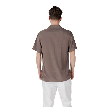 Gianni Lupo Brown Viscose Shortsleeve