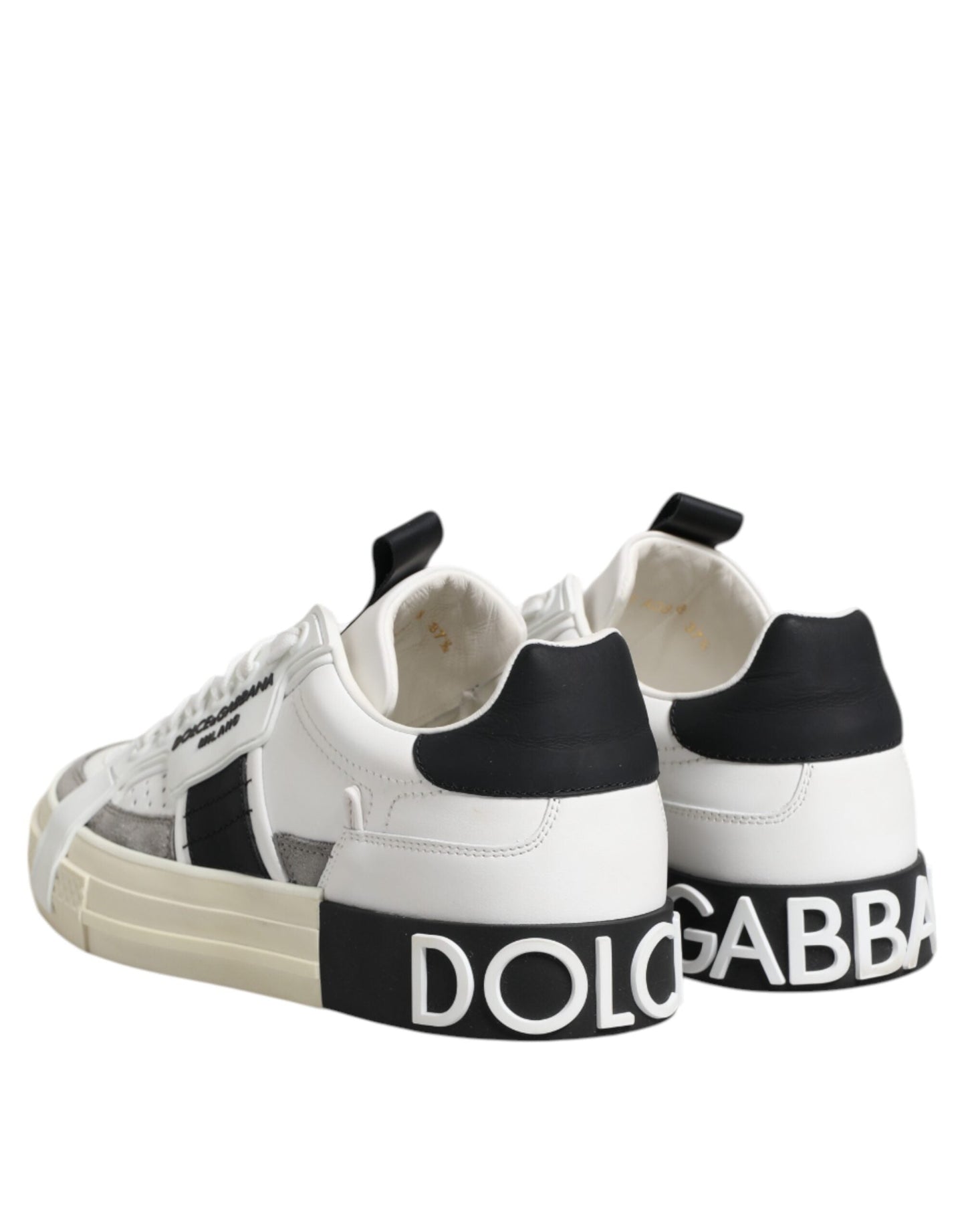 Dolce & Gabbana White Leather Custom 2.Zero Sneakers Shoes