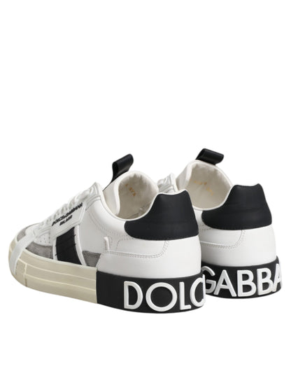 Dolce & Gabbana White Leather Custom 2.Zero Sneakers Shoes