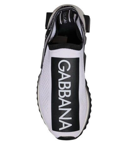 Dolce & Gabbana Black White Slip On Sorrento Sneakers Shoes
