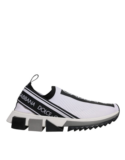 Dolce & Gabbana Black White Slip On Sorrento Sneakers Shoes
