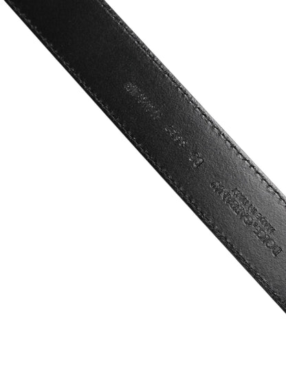 Dolce & Gabbana Black Leather Metal Buckle Classic Men Belt