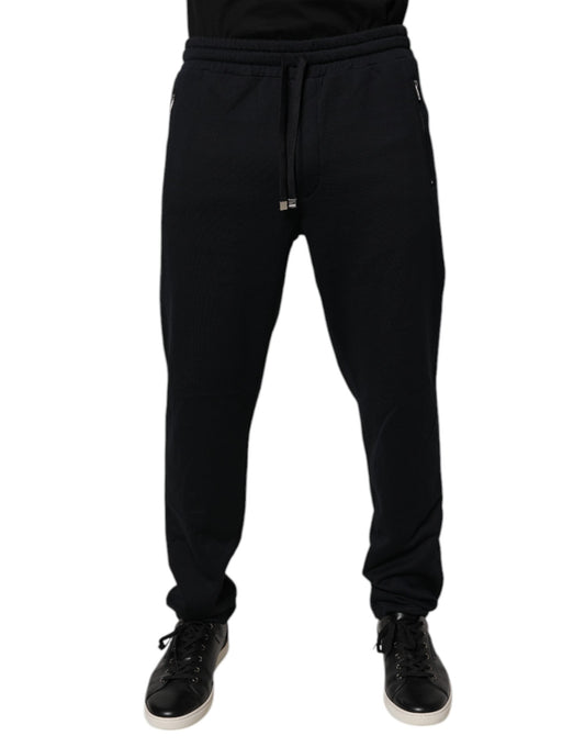 Dolce & Gabbana Blue Cotton Jogger Jogging Men Trouser Pants