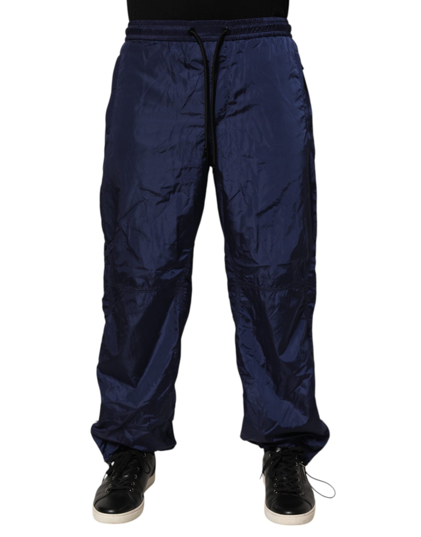 Dolce & Gabbana Blue Nylon Straight Jogger Sweatpants Pants