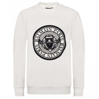 Balmain White Cotton Sweatshirt