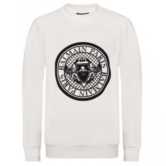 Balmain White Cotton Sweatshirt