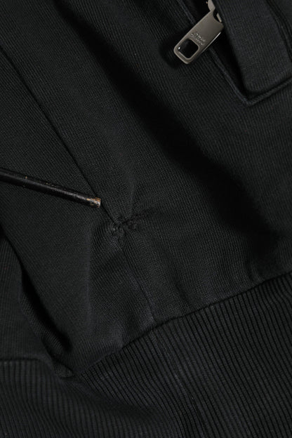 Dolce & Gabbana Black Logo Full Zip Hooded Sweatshirt Sweater