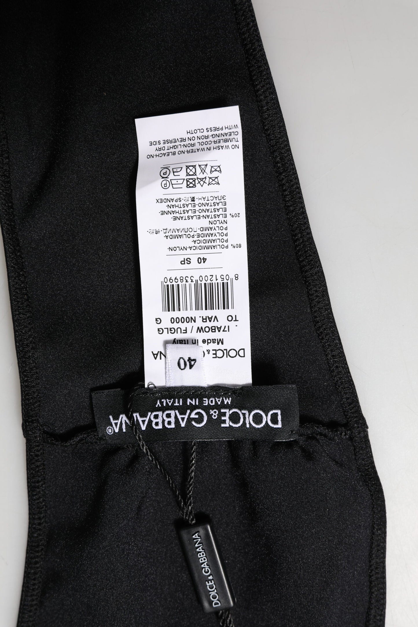 Dolce & Gabbana Black Nylon Blend Bandeau Strapless Tube  Top