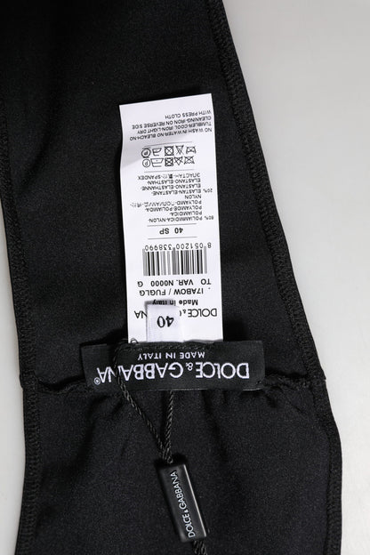 Dolce & Gabbana Black Nylon Blend Bandeau Strapless Tube  Top