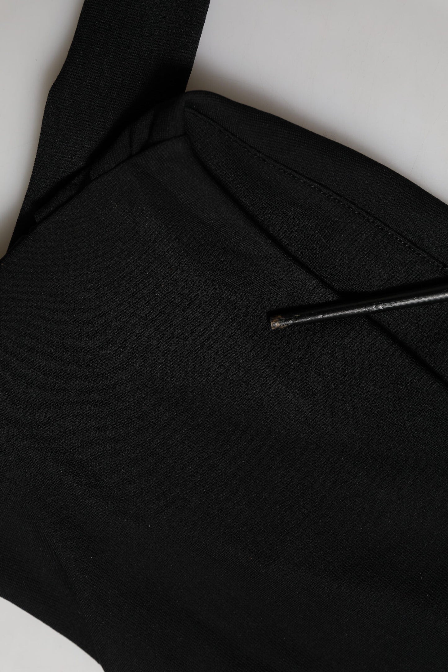 Dolce & Gabbana Black Viscose Halter Off Shoulder Cropped Top