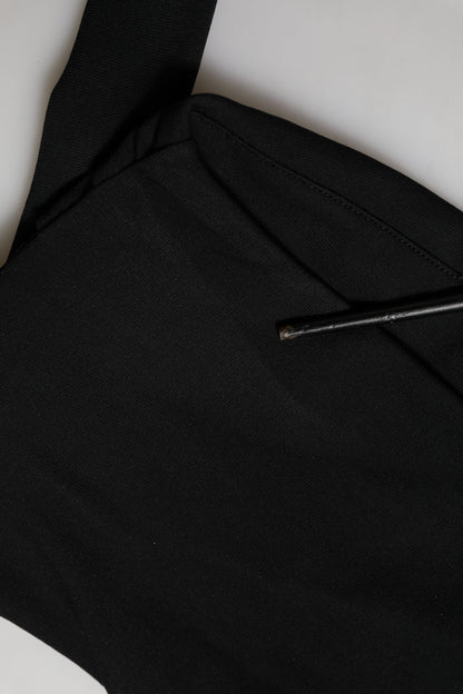 Dolce & Gabbana Black Viscose Halter Off Shoulder Cropped Top