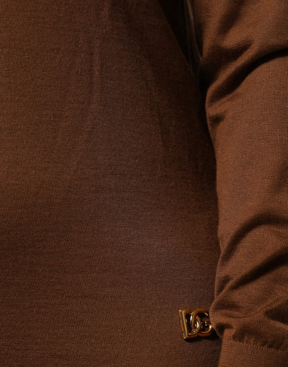 Dolce & Gabbana Brown Cashmere Turtle Neck Pullover Sweater