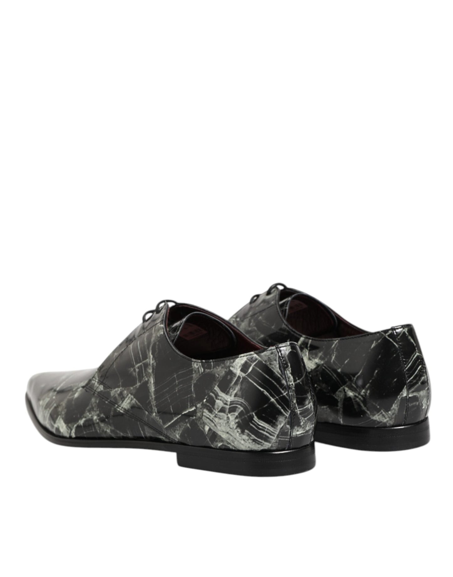 Dolce & Gabbana Marbled Pattern Dress Lace Up Derby Shoes