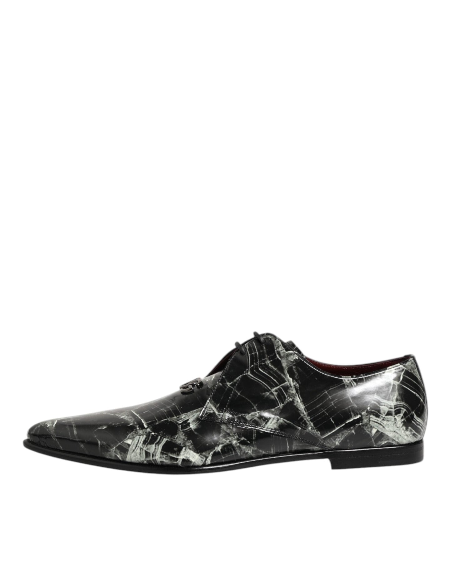 Dolce & Gabbana Marbled Pattern Dress Lace Up Derby Shoes