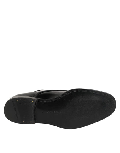 Dolce & Gabbana Black Leather Lace Up Derby Formal Dress Shoes
