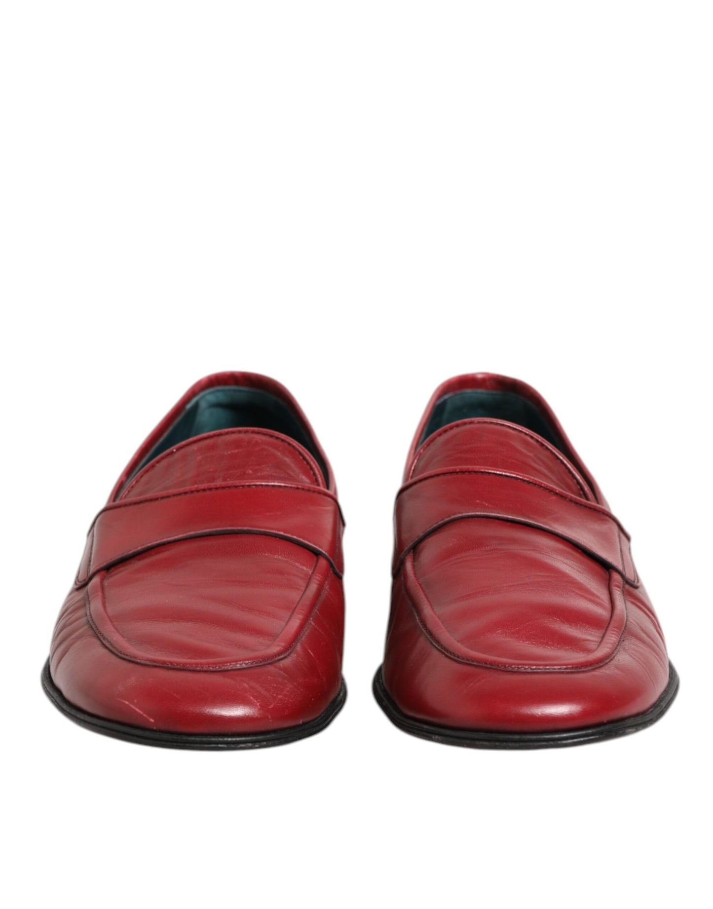 Dolce & Gabbana Red Leather Slip On Dress Men Loafers Shoes